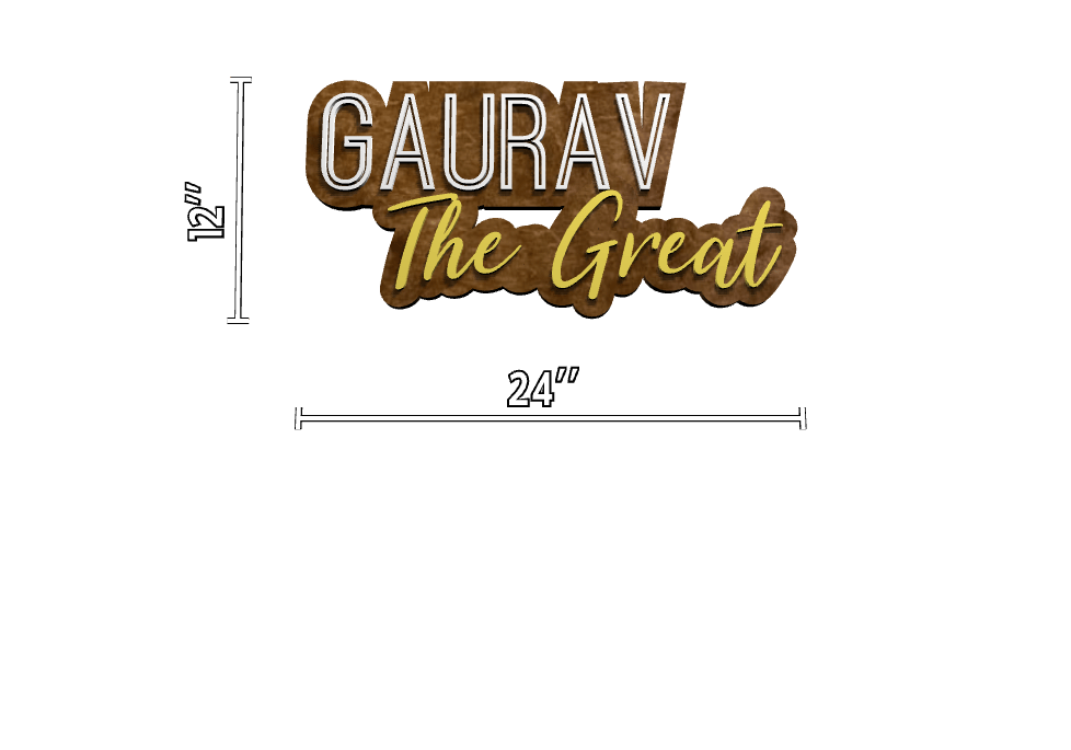 Users custom sign Gaurav The Great 24 x 12 48 45139407765812 - signize